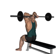 Triceps Extension - Seated Barbell Close Grip